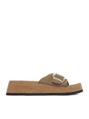 Lasocki Klapki CEO-W24Q19601-01 Khaki. Brązowe klapki damskie Lasocki, bez wzorów, ze skóry, bez obcasa, bez zapięcia. Za 169.99 zł.