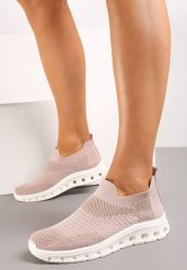Różowe Wsuwane Buty Sportowe z Elastyczną Cholewką do Kostki Asigruna. Czerwone obuwie sportowe damskie Renee, bez wzorów, bez zapięcia. Za 49.99 zł.