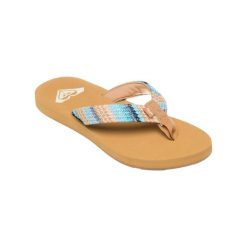 Klapki plażowe dla Kobiety PORTO Niebieski. Niebieskie klapki damskie Roxy, bez wzorów, z poliesteru, sportowe, bez obcasa, bez zapięcia. Za 99.99 zł.
