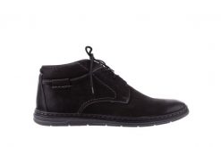 Trzewiki Bayla-081 826 Czarny, Skóra naturalna - 44. Czarne botki męskie Bayla, bez wzorów, z nubiku, bez zapięcia. W wyprzedaży za 134.10 zł.