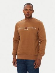 Tommy Hilfiger Bluza Logo MW0MW11596 Brązowy Regular Fit. Brązowe bluzy męskie Tommy Hilfiger, l, bez wzorów, z bawełny, bez ramiączek, bez kaptura. Za 404.99 zł.