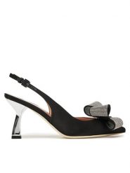 Pollini Sandały SA10077C1MTR0000 Czarny. Czarne sandały damskie Pollini, bez wzorów, z materiału, bez obcasa, na słupku, bez zapięcia. Za 1,579.00 zł.