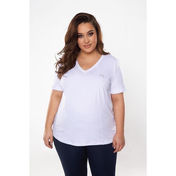 Koszulka fitness damska Rough Radical Ready Plus size. Białe bluzki damskie ROUGH RADICAL, plus size, bez wzorów, sportowe, bez kołnierzyka, plus size, bez ramiączek. Za 109.90 zł.