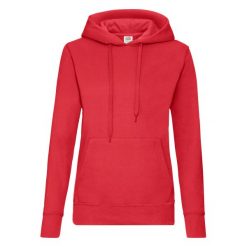 Bluza Damska Z Kapturem. Czerwone bluzy damskie fruit of the loom, xs, bez wzorów, bez ramiączek, z kapturem. Za 103.99 zł.