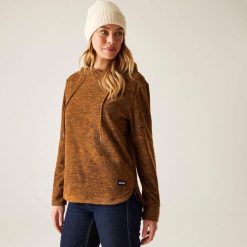 Bluza damska z kapturem Mayse. Brązowe bluzy damskie Regatta, bez wzorów, z bawełny, sportowe, bez ramiączek, z kapturem. Za 176.50 zł.
