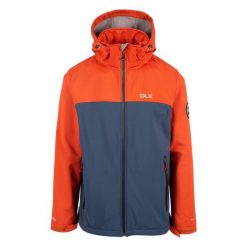 Męska Kurtka Soft Shell Moyler DLX. Brązowe kurtki męskie Trespass, m, z aplikacjami, z materiału, z kapturem, trekkingowe. Za 354.99 zł.
