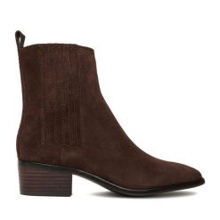 Botki GINO ROSSI. Brązowe botki damskie Gino Rossi, bez wzorów, bez obcasa, na słupku, bez zapięcia. Za 379.99 zł.