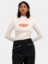 Karen by Simonsen Bluzka Mandarina 10104770 Écru Regular Fit. Bluzki damskie Karen by Simonsen, m, bez wzorów, z bawełny, bez kołnierzyka, bez ramiączek. Za 129.99 zł.