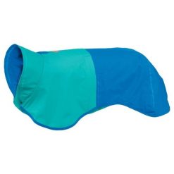 Kurtka przeciwdeszczowa dla psa Ruffwear Sun Shower Jacket. Niebieskie kurtki sportowe damskie RUFFWEAR, xs, bez wzorów, bez ramiączek, bez kaptura, outdoorowe. Za 287.99 zł.
