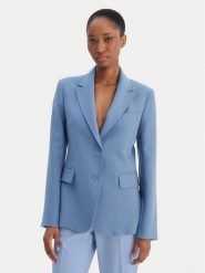 Weekend Max Mara Marynarka Uva 2615041061 Błękitny Slim Fit. Niebieskie marynarki i żakiety damskie Weekend Max Mara, bez wzorów, z syntetyku, bez kołnierzyka, bez ramiączek. Za 1,489.00 zł.