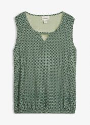Top z elastycznej mieszanki wiskozy. Niebieskie topy damskie bonprix, bez wzorów, z wiskozy, bez kołnierzyka, bez ramiączek. Za 57.99 zł.
