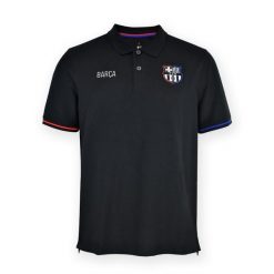 Koszulka Barcelona 25/26 z czarnym kołnierzykiem. Czarne bluzki damskie FC BARCELONA, bez wzorów, eleganckie, bez kołnierzyka, bez ramiączek. W wyprzedaży za 188.24 zł.