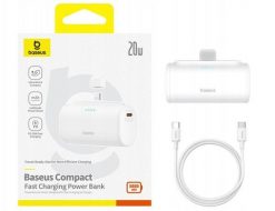 Powerbank Baseus Compact IP 5000mAh 20W USB-C/Lightning (biały). Białe powerbanki Baseus. Za 68.68 zł.