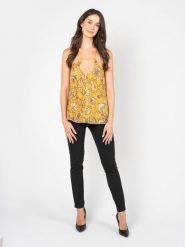 Patrizia Pepe Top | 2C1373/A044 | Kobieta | Pomarańczowy. Brązowe topy damskie Patrizia Pepe, z aplikacjami, z jedwabiu, eleganckie, bez kołnierzyka, bez ramiączek. W wyprzedaży za 299.00 zł.