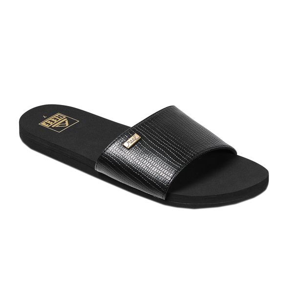 Klapki basenowe damskie REEF Bliss Nights Slide. Czarne klapki damskie Reef, bez wzorów, sportowe, bez obcasa, bez zapięcia. Za 119.99 zł.