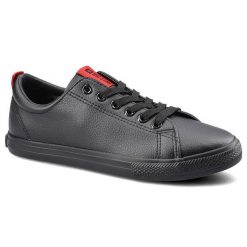Czarne Trampki Big Star Damskie Modne Buty. Czarne trampki i tenisówki damskie BIG STAR, z aplikacjami, ze skóry ekologicznej, bez zapięcia. Za 99.99 zł.