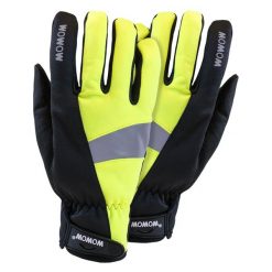 WOWOW - Cycle Rękawiczki Rowerowe Unisex Odblaskowe Wiatroszczelne. Żółte rękawiczki męskie WOWOW, bez wzorów, z gumy. Za 173.00 zł.
