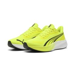 Buty do biegania Pounce Lite PUMA Yellow Alert Black. Czarne obuwie sportowe damskie Puma, bez wzorów, bez zapięcia, do biegania. Za 390.00 zł.