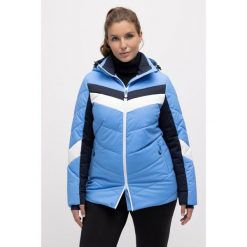 Damskie Kurtka narciarska nieprzemakalna fartuch śnieżny dwukierunkowy suwak. Niebieskie kurtki sportowe damskie Ulla Popken, plus size, bez wzorów, z materiału, bez ramiączek, bez kaptura, narciarskie. Za 849.99 zł.