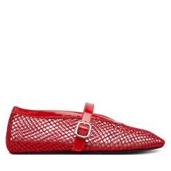 Baleriny Badura. Czerwone balerinki damskie Badura, bez wzorów, bez obcasa, bez zapięcia. Za 229.99 zł.