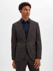 Finshley & Harding London marynarka z modułowej kolekcji Mężczyźni Slim Fit brązowy|niebieski, 98. Brązowe garnitury męskie Finshley & Harding London, m, bez wzorów, biznesowe, bez kołnierzyka, bez ramiączek. Za 799.95 zł.