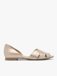 Platynowe sandały peep toe. Szare sandały damskie Brawo sp. z o.o., bez wzorów, ze skóry, z otwartym noskiem, bez obcasa, na płaskiej podeszwie, bez zapięcia. Za 429.99 zł.