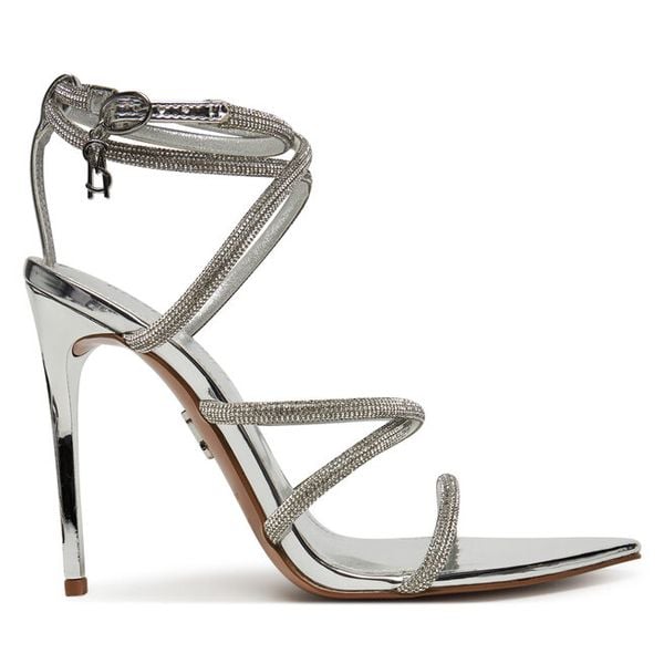 Sandały Steve Madden. Szare sandały damskie Steve Madden, bez wzorów, bez obcasa, na szpilce, bez zapięcia. Za 429.99 zł.