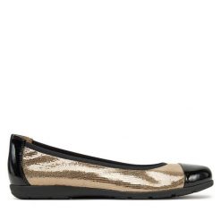 Baleriny Caprice. Żółte balerinki damskie Caprice, bez wzorów, bez obcasa, bez zapięcia. Za 169.99 zł.