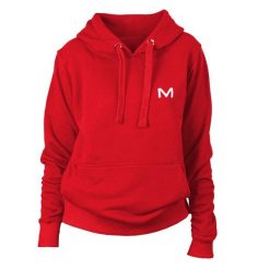 Bluza sportowa damska MOTUS. Czerwone bluzy damskie Motus, l, bez wzorów, z bawełny, klasyczne, bez ramiączek, z kapturem. Za 147.01 zł.