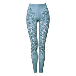 Legginsy sportowe damskie DEEP TRIP Aqua. Niebieskie legginsy damskie DEEP TRIP, s, bez wzorów, na jogę i pilates. Za 179.00 zł.