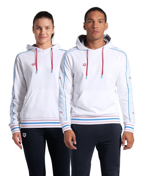 Bluza Arena Fireflow Hooded Sweat Inserts z kapturem. Białe bluzy damskie ARENA, m, bez wzorów, z bawełny, biznesowe, bez ramiączek, z kapturem. Za 292.72 zł.