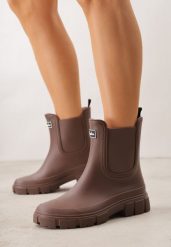 Brązowe Kalosze o Fasonie Sztybletów z Antypoślizgową Podeszwą Uemaeno. Brązowe kalosze damskie Born2be, bez wzorów, z jeansu, bez zapięcia. Za 69.99 zł.