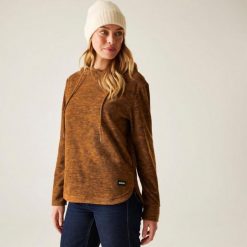 Bluza damska z kapturem Mayse. Brązowe bluzy damskie Regatta, bez wzorów, z bawełny, sportowe, bez ramiączek, z kapturem. Za 176.00 zł.