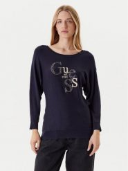 Guess Sweter W5YR22 Z2NQ2 Granatowy Regular Fit. Niebieskie swetry nierozpinane damskie Guess, s, z aplikacjami, z wiskozy, bez kołnierzyka, bez ramiączek. Za 279.99 zł.