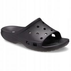 Klapki Dla Dorosłych Crocs Saturday Slide. Szare klapki damskie Crocs, bez wzorów, z materiału, bez zapięcia. Za 139.99 zł.