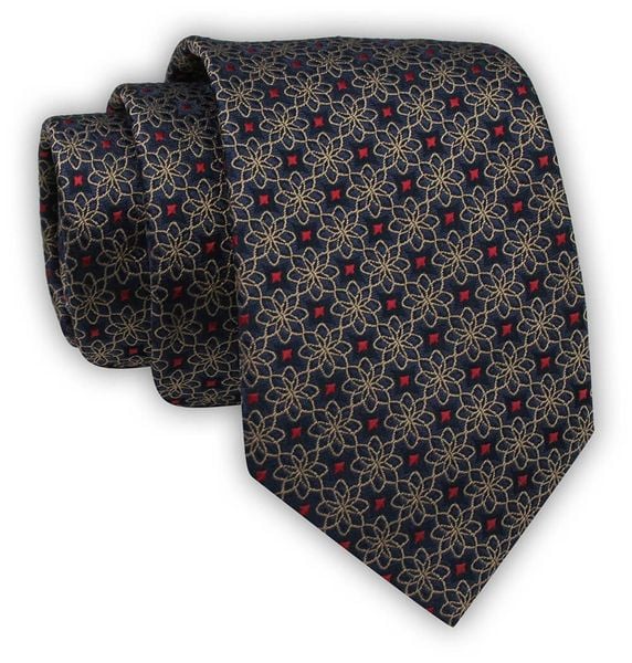 Krawat Alties (7 cm) - Drobny Wzór Geometryczny. Krawaty i muchy Alties, bez wzorów, z tkaniny, eleganckie. Za 55.00 zł.