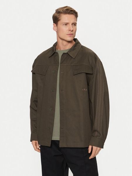 Adidas Koszula Premium Essentials Workwear JD3343 Khaki Loose Fit. Brązowe koszule męskie Adidas, m, bez wzorów, z bawełny, bez kołnierzyka, bez ramiączek. Za 249.99 zł.