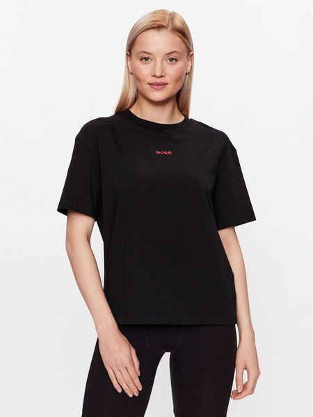 Hugo T-Shirt 50490593 Czarny Relaxed Fit. Czarne t-shirty damskie Hugo, m, bez wzorów, z bawełny, bez kołnierzyka, bez ramiączek. Za 129.99 zł.
