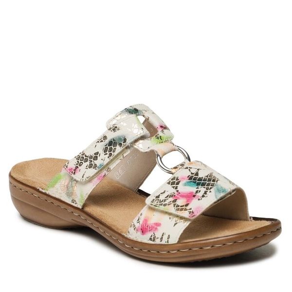 Klapki Rieker. Klapki damskie Rieker, bez wzorów, bez obcasa, bez zapięcia. Za 279.99 zł.