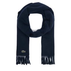 Szalik Lacoste. Niebieskie szaliki męskie Lacoste, bez wzorów. Za 459.99 zł.