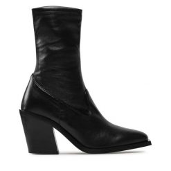 Botki Rage Age. Czarne botki damskie Rage Age, bez wzorów, bez obcasa, na słupku, bez zapięcia. Za 589.99 zł.