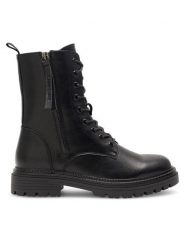 Jenny Fairy Trzewiki KAILA WS17001-04 Czarny. Czarne botki damskie Jenny Fairy, bez wzorów, ze skóry, bez obcasa, na płaskiej podeszwie, bez zapięcia. Za 119.99 zł.