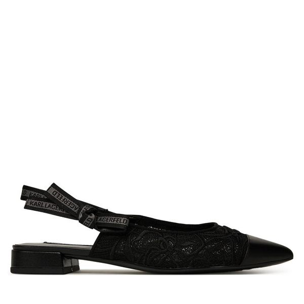 Sandały KARL LAGERFELD. Czarne sandały damskie KARL LAGERFELD, bez wzorów, bez obcasa, na płaskiej podeszwie, bez zapięcia. Za 839.99 zł.