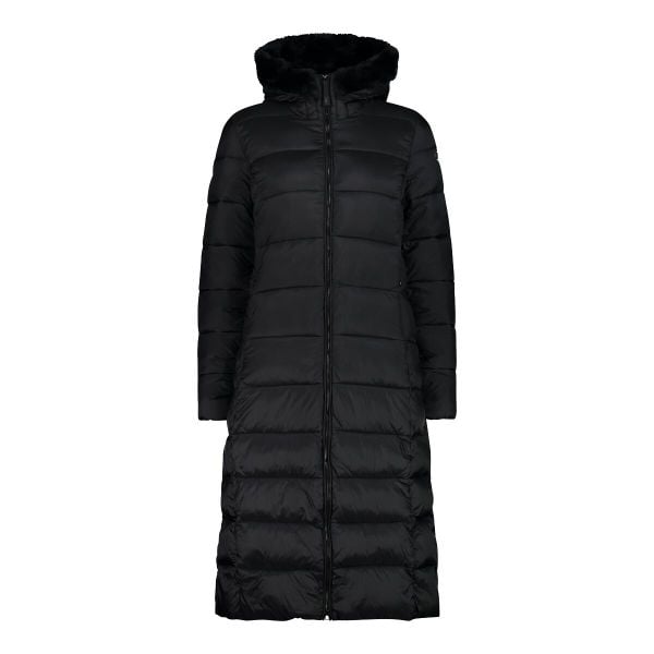 Płaszcz damski turystyczne CMP 34K0046F. Czarne płaszcze damskie CMP, xs, bez wzorów, sportowe, bez kołnierzyka, bez kaptura. Za 559.00 zł.