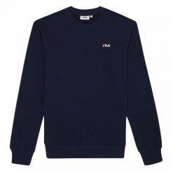 Bluza męska do biegan Fila Leverano Regular Crew Sweat granatowa. Niebieskie bluzy męskie Fila, m, bez wzorów, bez ramiączek, bez kaptura. Za 249.00 zł.