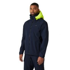 Kurtka wodoodporna Helly Hansen HP Storm Racing. Niebieskie kurtki męskie Helly Hansen, bez wzorów, sportowe, bez kaptura. W wyprzedaży za 1,113.50 zł.