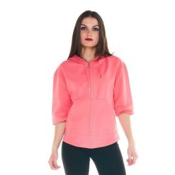 Bluza ciepła z bawełna z kaptur na co dzień. Czerwone bluzy damskie LEONE 1947 APPAREL, bez wzorów, z bawełny, sportowe, bez ramiączek, bez kaptura. W wyprzedaży za 164.19 zł.