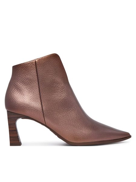 Hispanitas Botki HI265076 Beżowy. Brązowe botki damskie Hispanitas, bez wzorów, ze skóry, bez obcasa, na słupku, bez zapięcia. Za 739.99 zł.