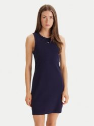 Calvin Klein Jeans Sukienka codzienna LV047F235G Fioletowy Slim Fit. Fioletowe sukienki damskie Calvin Klein Jeans, na co dzień, s, bez wzorów, z bawełny, bez kołnierzyka, bez ramiączek, proste. Za 369.99 zł.