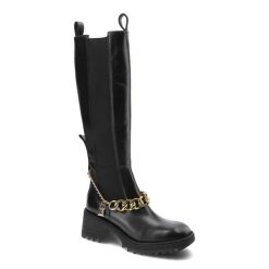 Czarne Kozaki Damskie Carinii Modne Buty Skórzane. Czarne kozaki damskie Carinii, bez wzorów, ze skóry, bez obcasa, na obcasie, bez zapięcia. Za 465.00 zł.